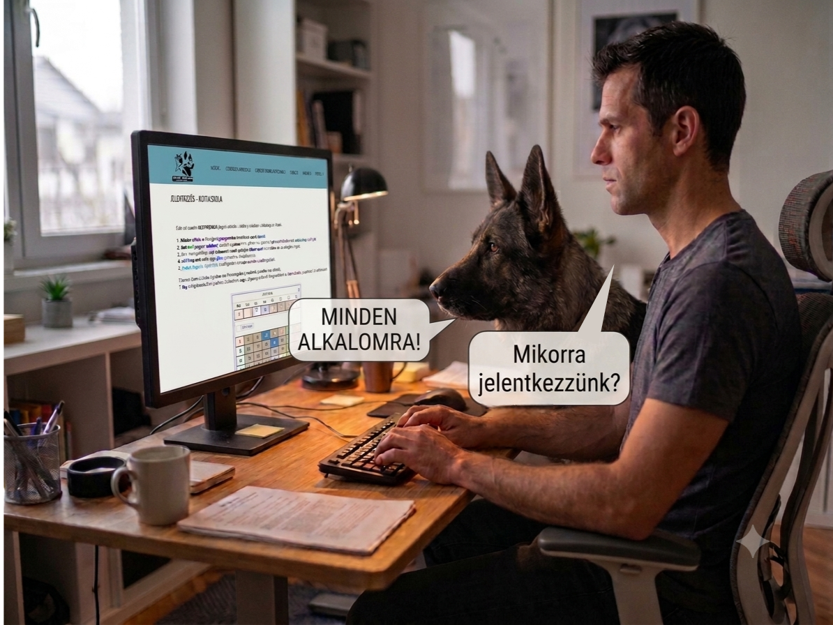 Online jelentkezés bevezetése kutyaiskolánkban